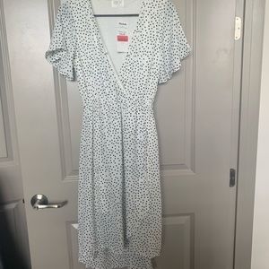 White polka dot dress